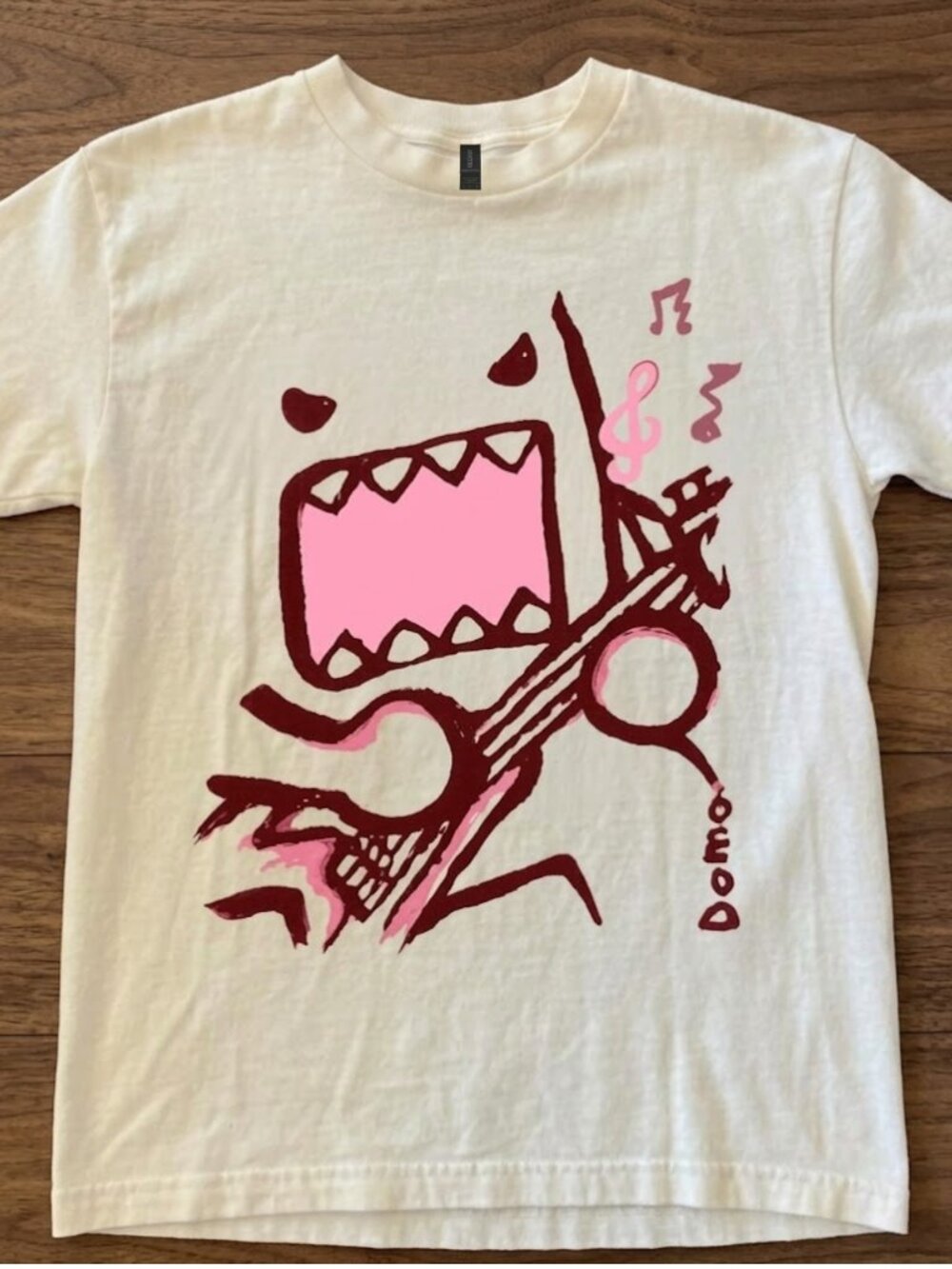 Vintage Domo Playing Electric Guitar Graphic Tee White T-Shirt